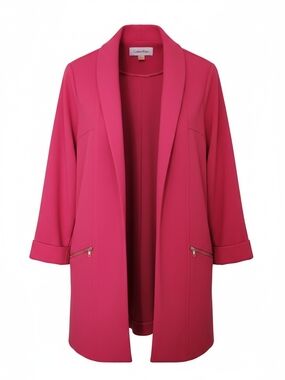 Calvin Klein Women's Pink Open-Front Long Blazer Jacket